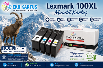Lexmark Prospect Pro 901 Muadil Kartuş 100XL SET 4 RENK