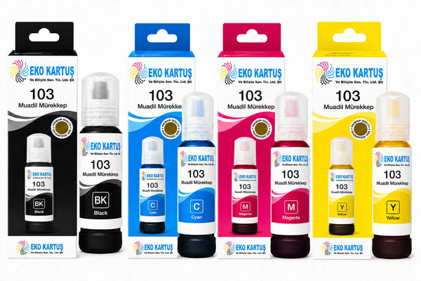 Epson EcoTank L3260 Muadil Mürekkep 103  SET 4 RENK