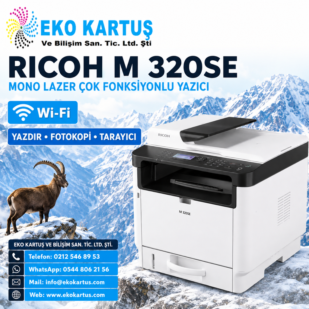 Ricoh M320SE  Mono Çok Fonksiyonlu Lazer Yazıcı