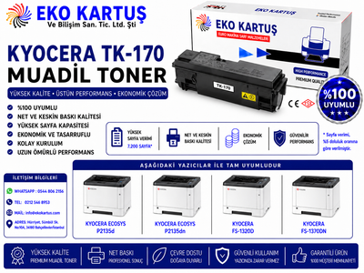 KYOCERA TK 170 UYUMLU İthal Sıfır Toner (7200 Sayfa)