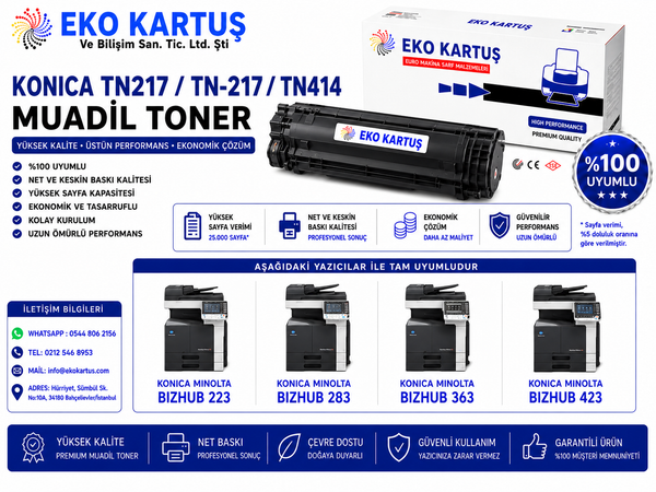 Konica Minolta Bizhub 223 MUADİL TONER TN217/TN-217/TN414